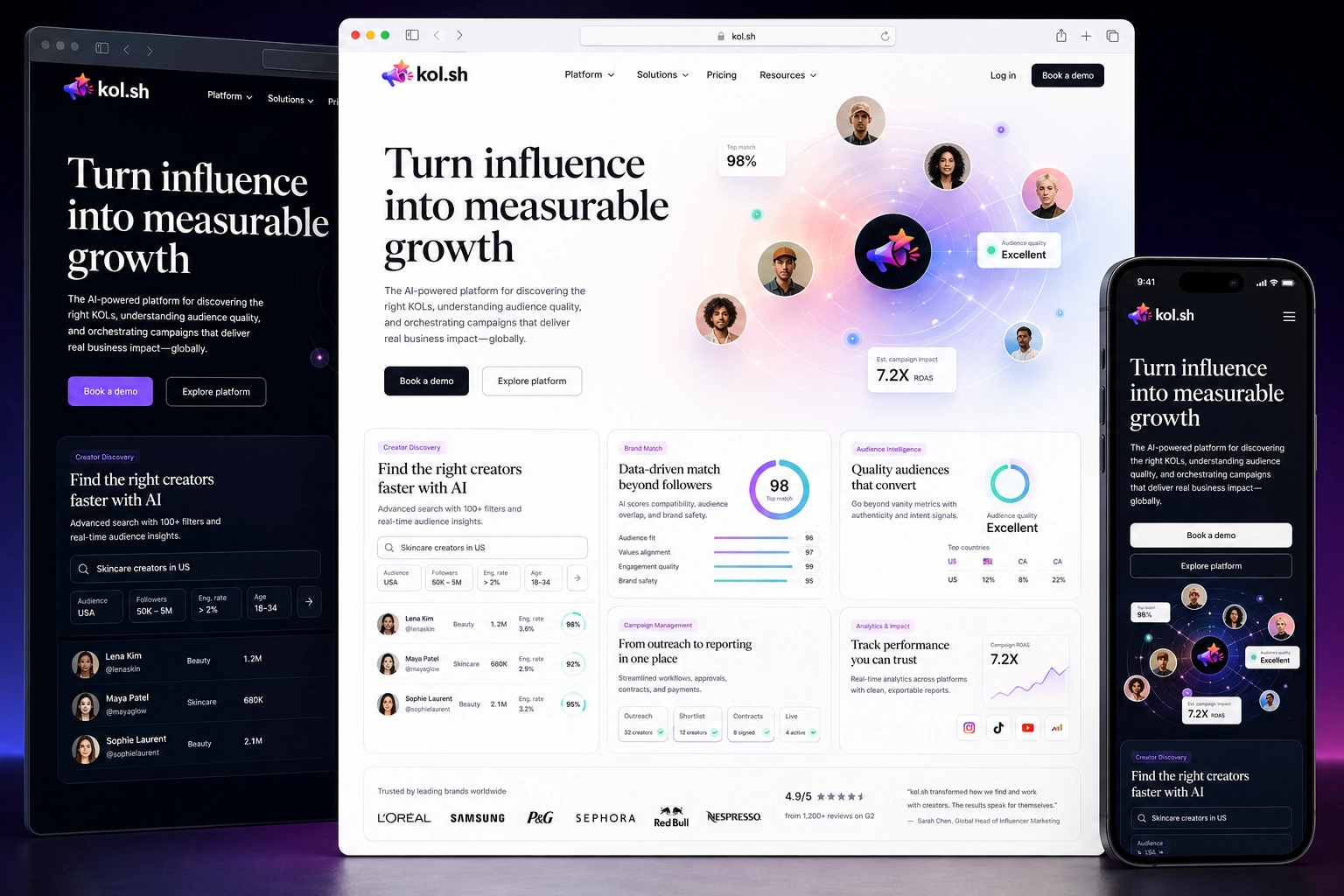 kol.sh website concept preview