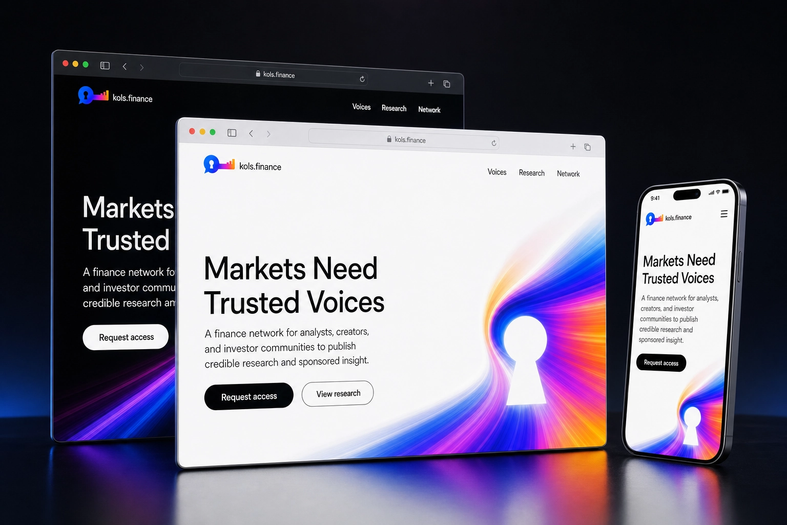 kols.finance website concept preview
