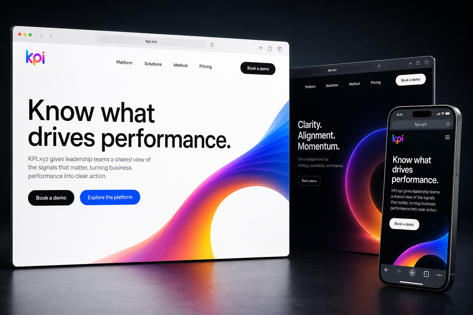 kpi.xyz website concept preview