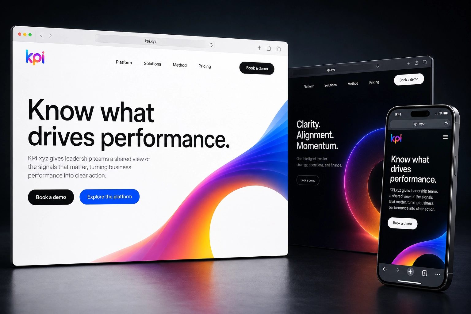 kpi.xyz website concept preview