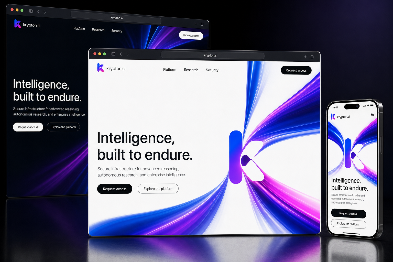 krypton.si website concept preview enlarged