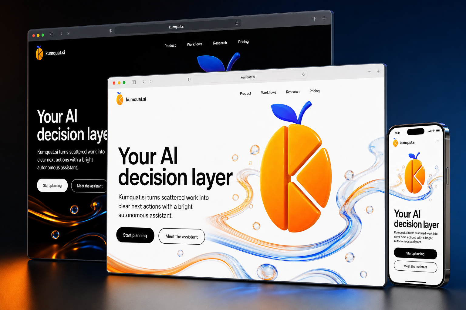 kumquat.si website concept preview