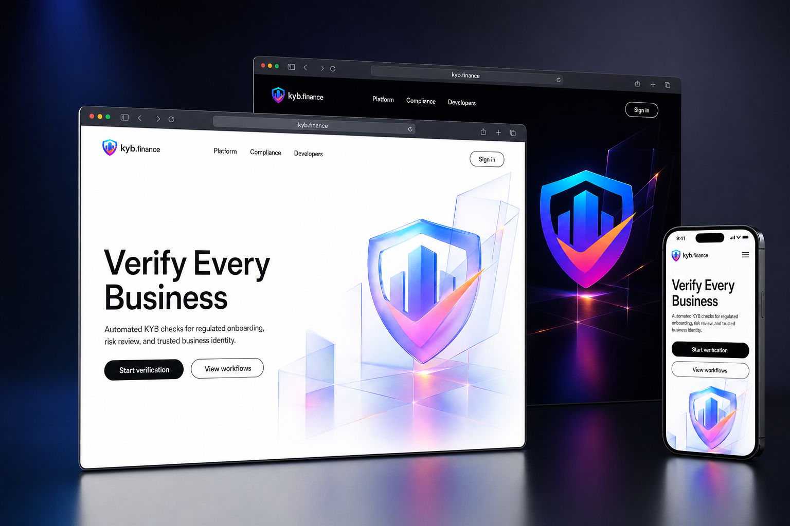 kyb.finance website concept preview