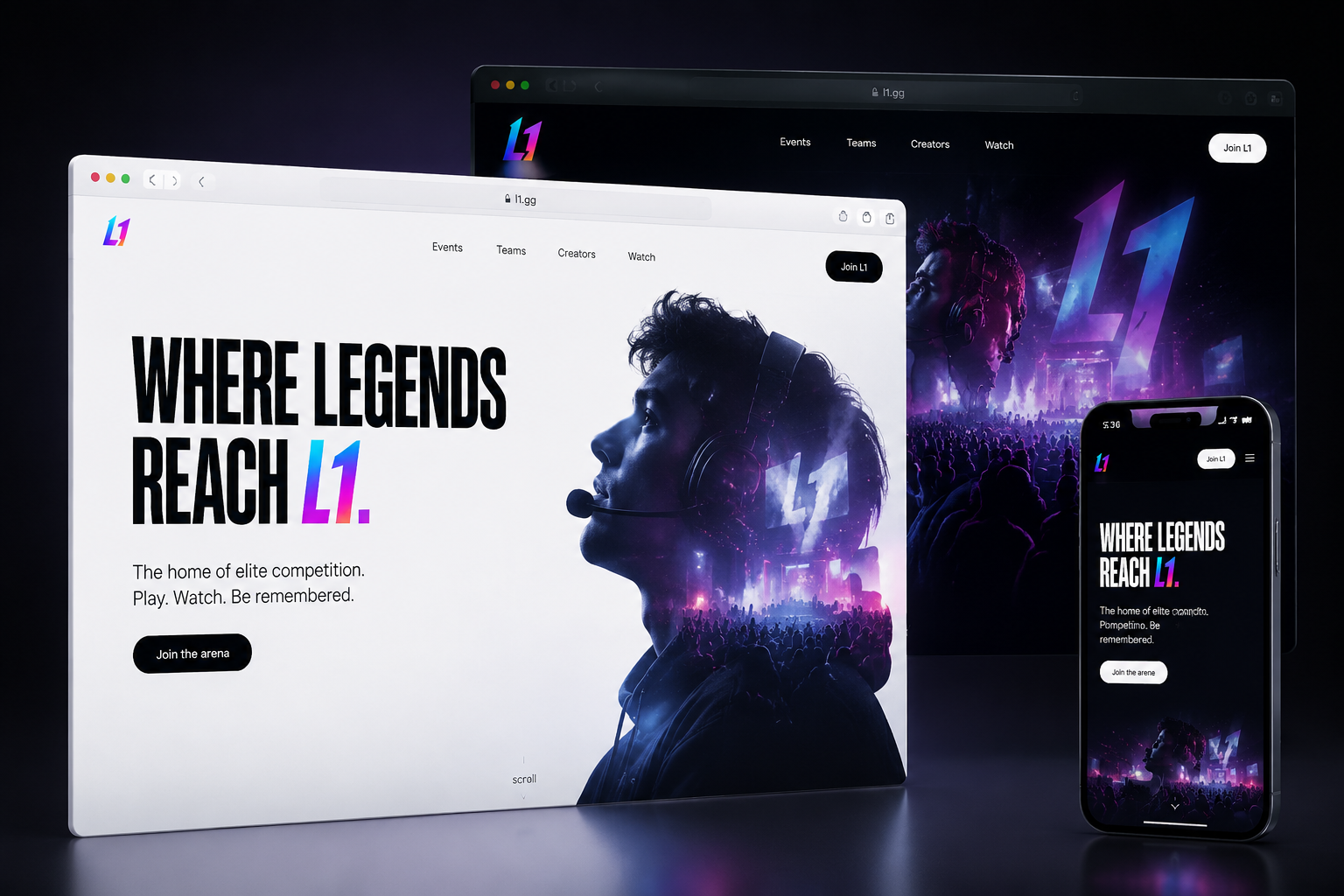 l1.gg website concept preview