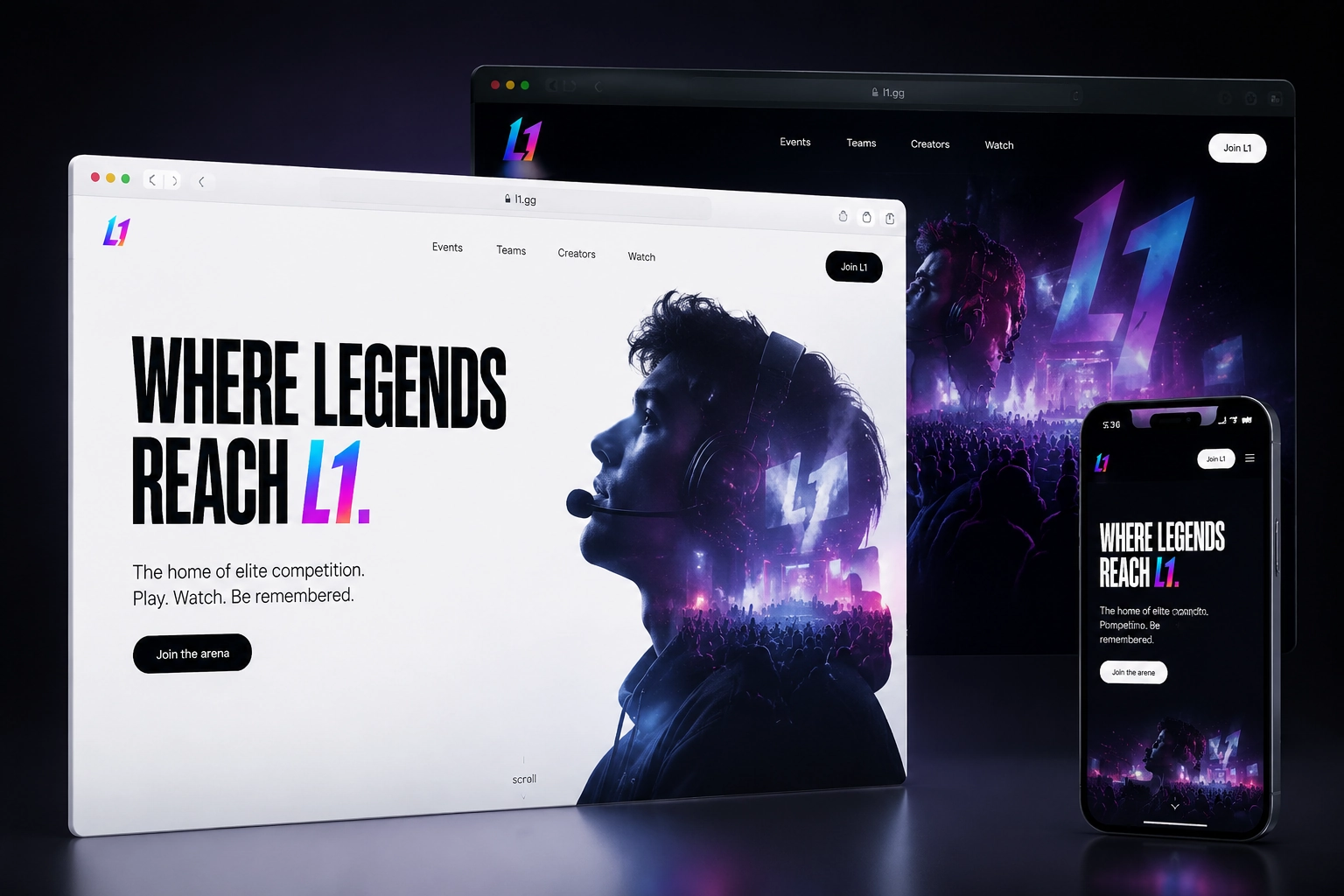 l1.gg website concept preview