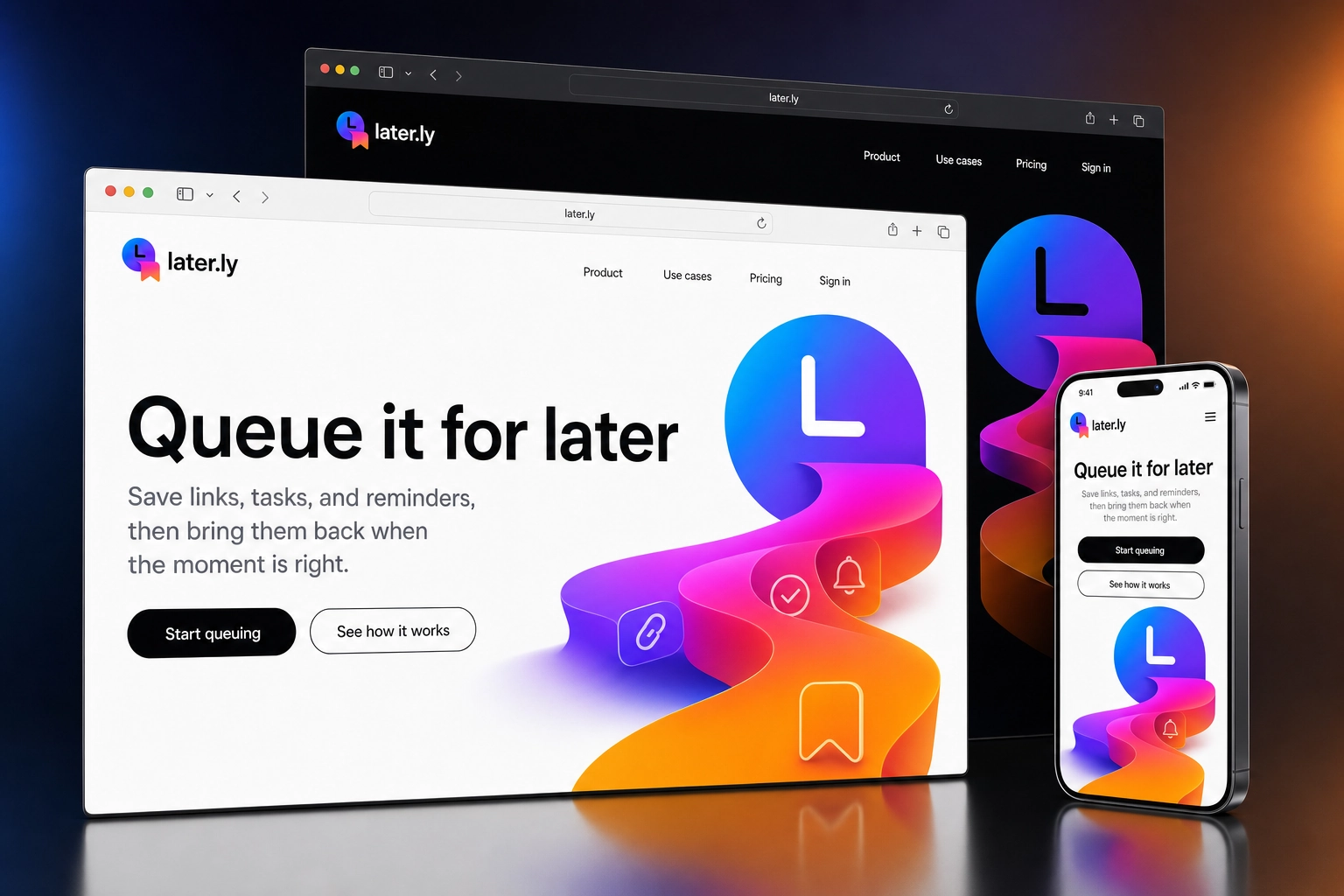 later.ly website concept preview