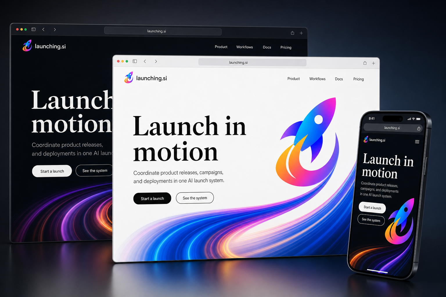 launching.si website concept preview