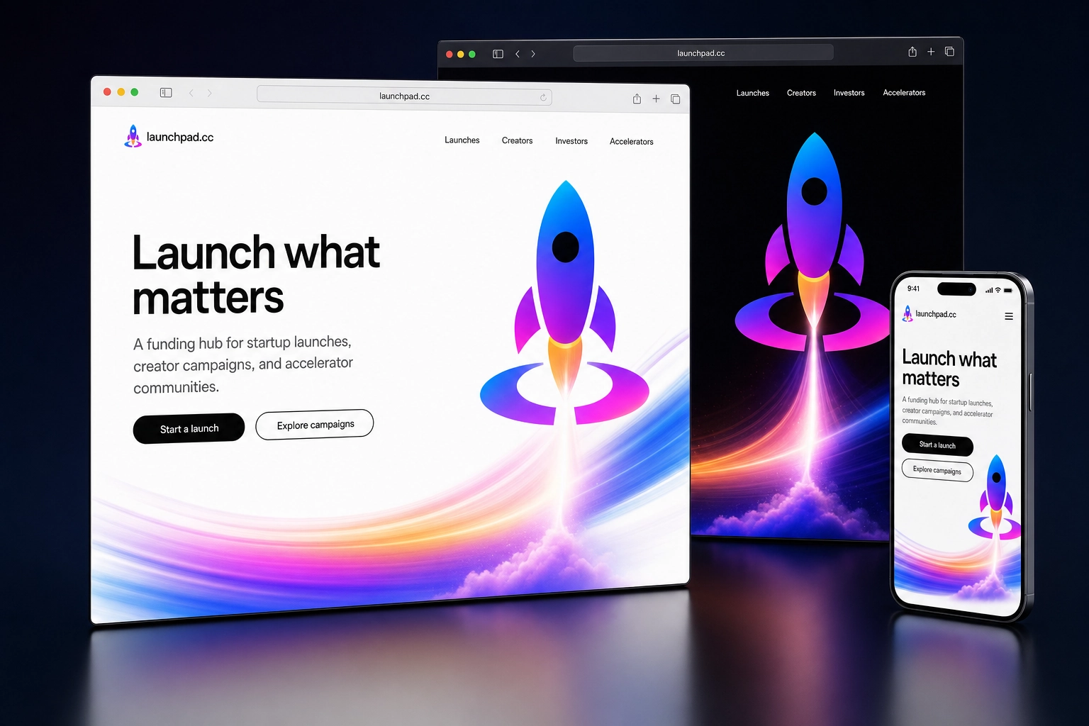 launchpad.cc website concept preview