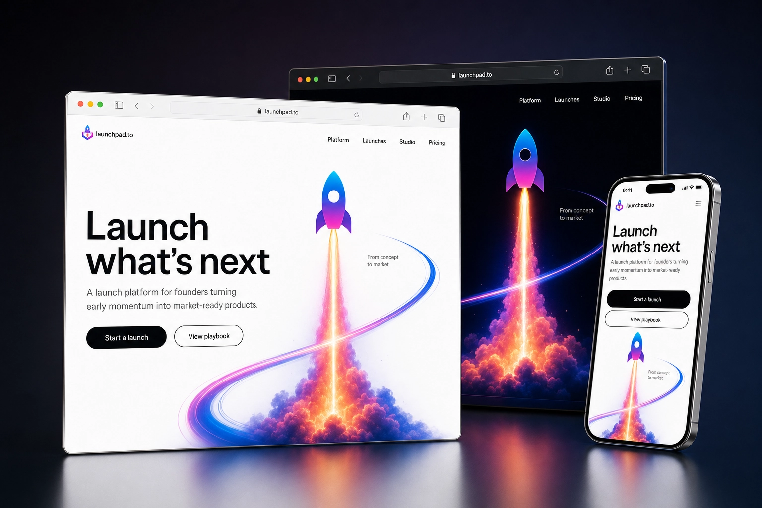 launchpad.to website concept preview