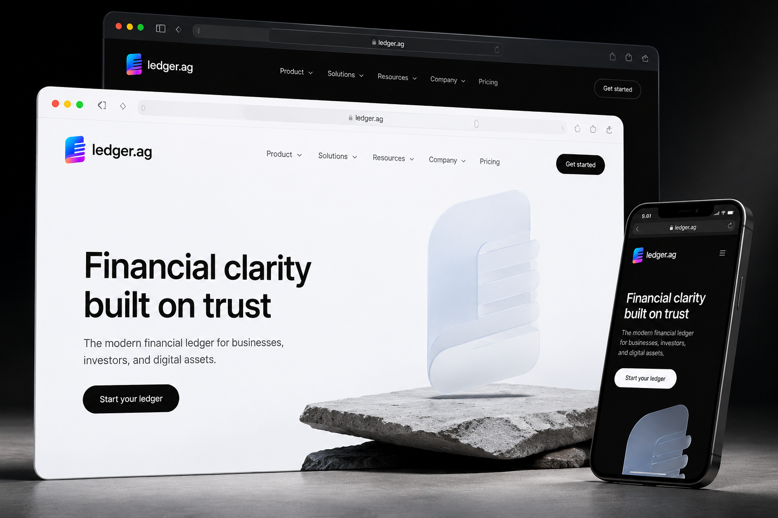 ledger.ag website concept preview