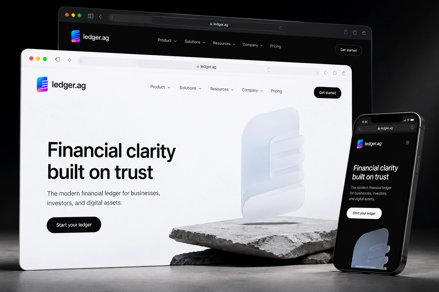 ledger.ag website concept preview