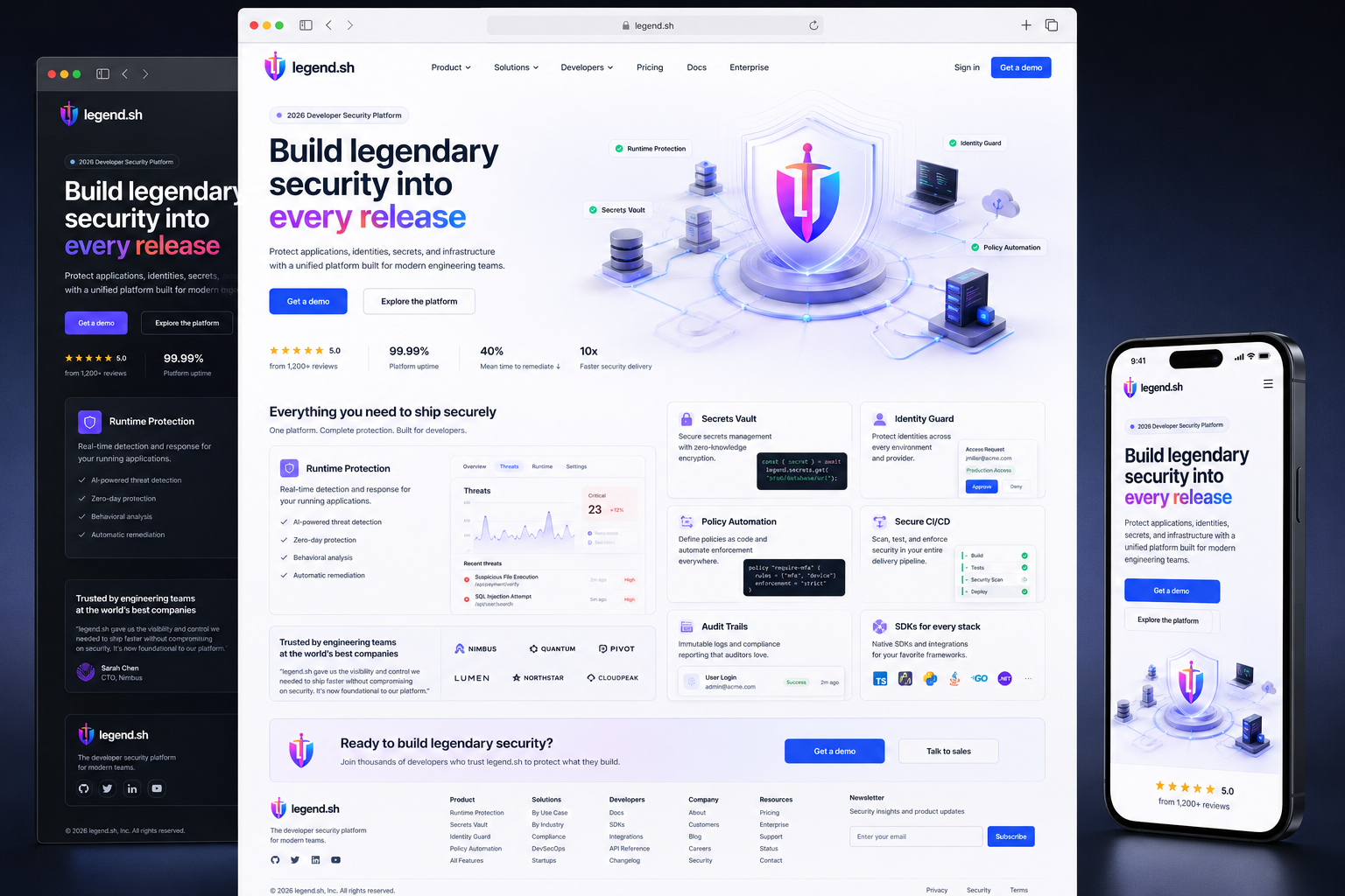 legend.sh website concept preview