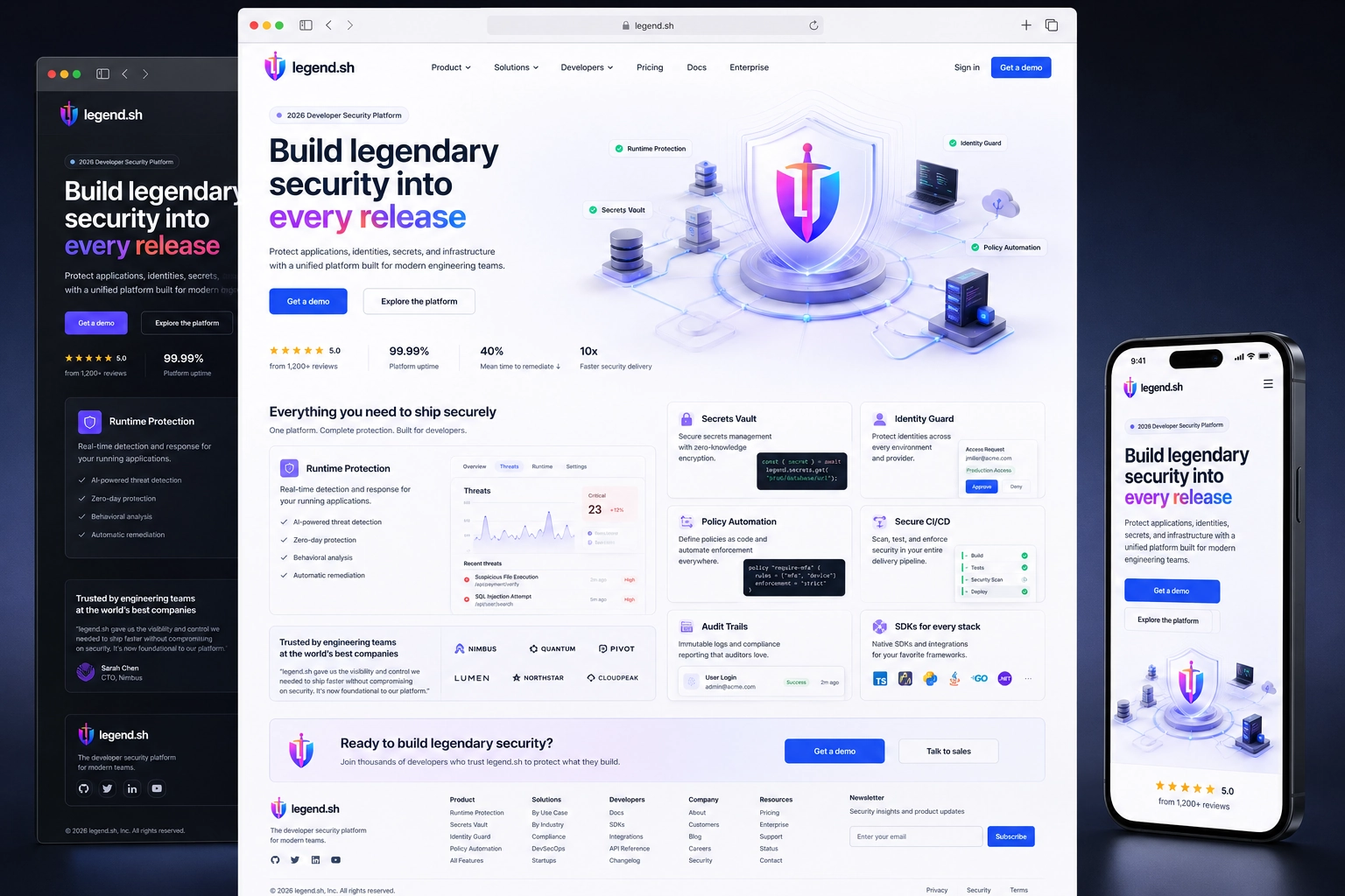 legend.sh website concept preview