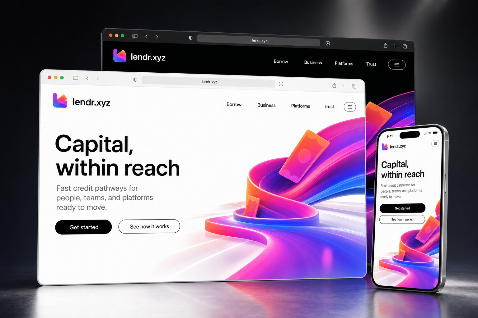 lendr.xyz website concept preview