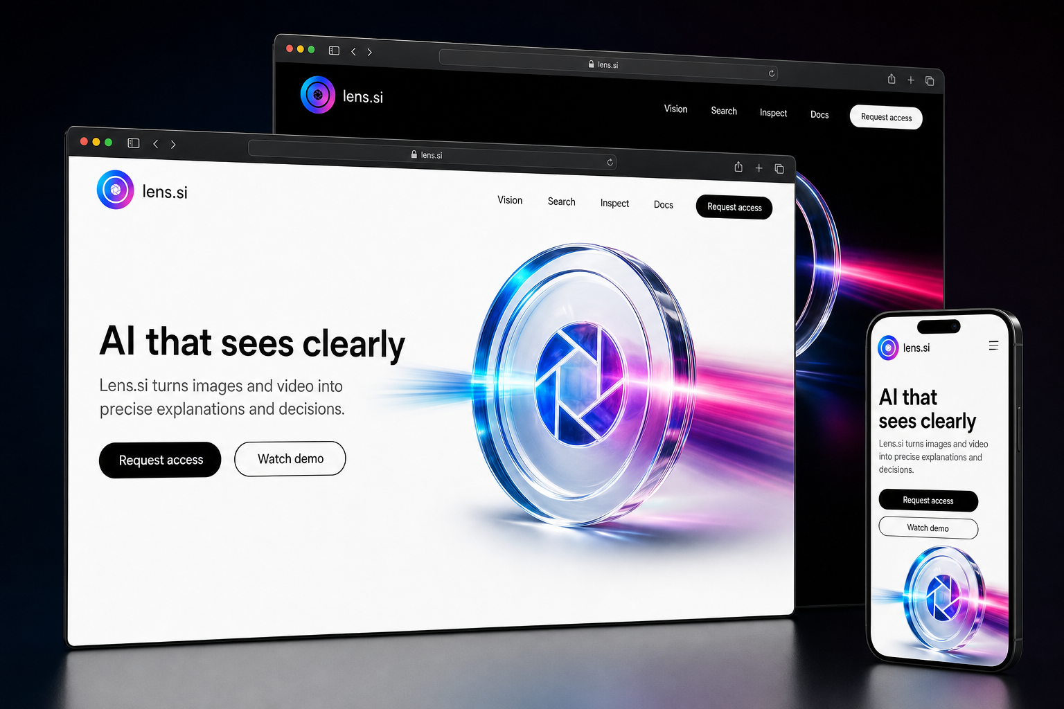 lens.si website concept preview enlarged