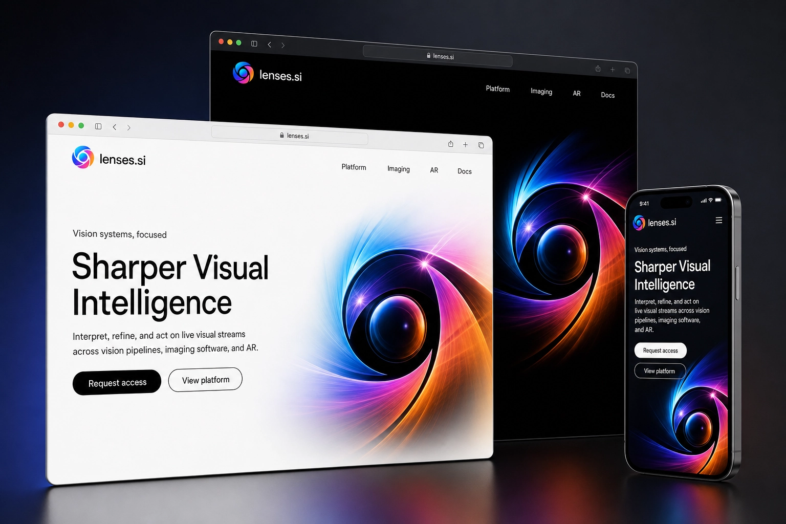 lenses.si website concept preview