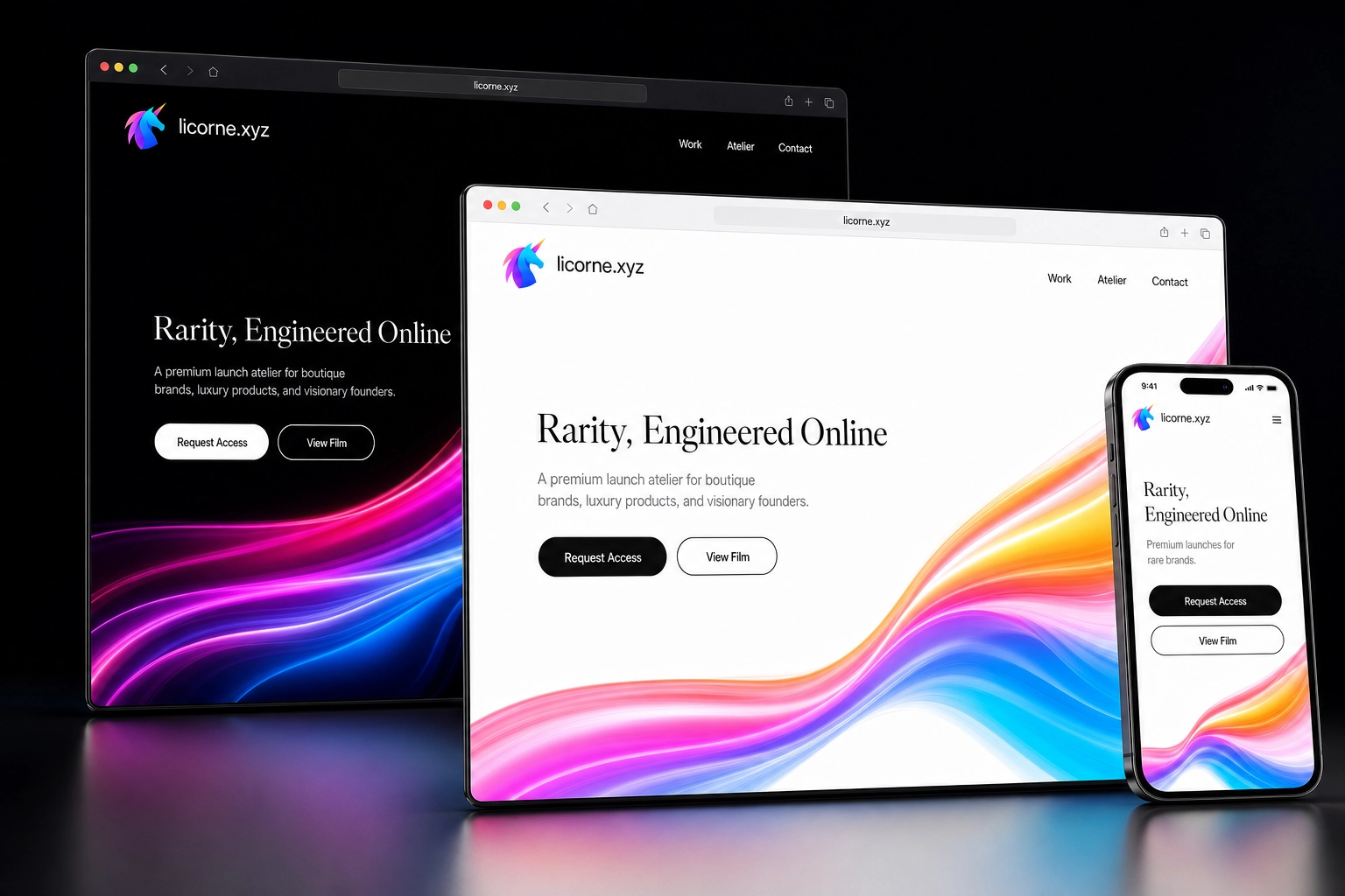 licorne.xyz website concept preview