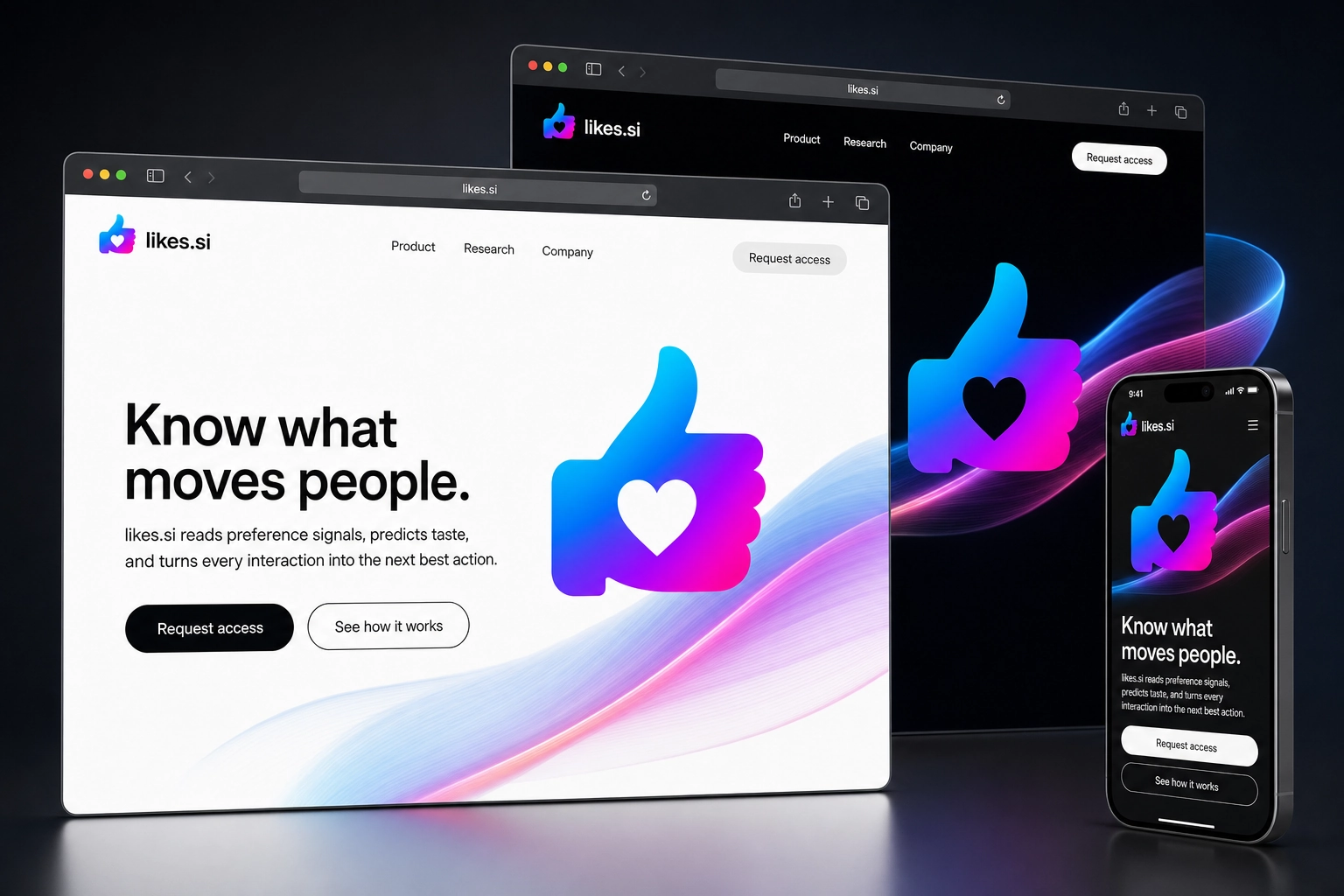 likes.si website concept preview