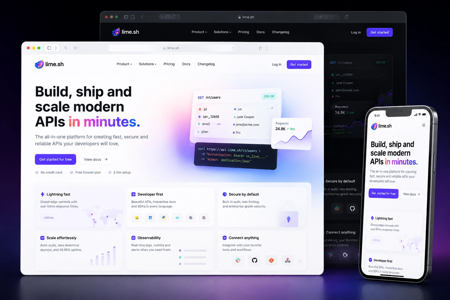lime.sh website concept preview