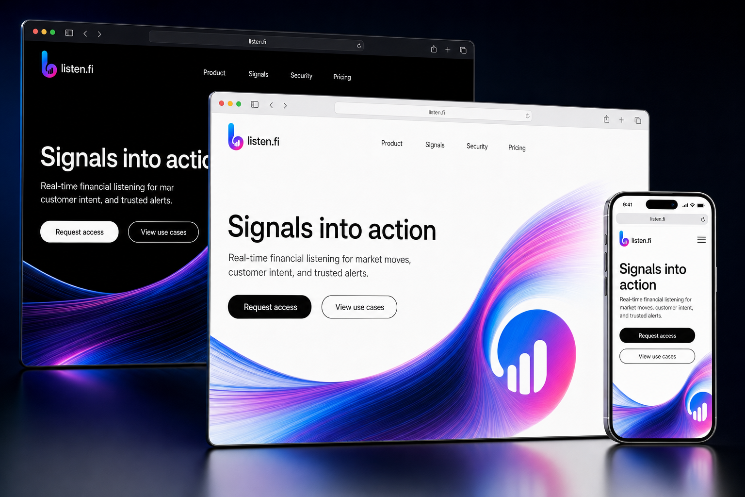 listen.fi website concept preview enlarged
