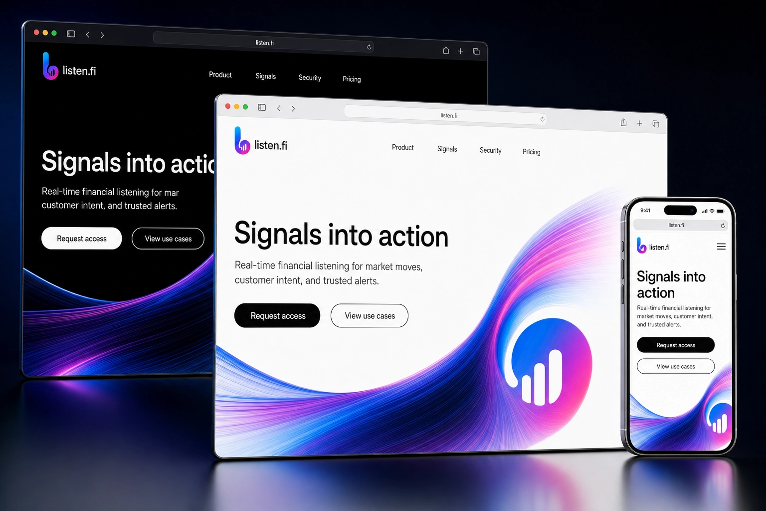 listen.fi website concept preview