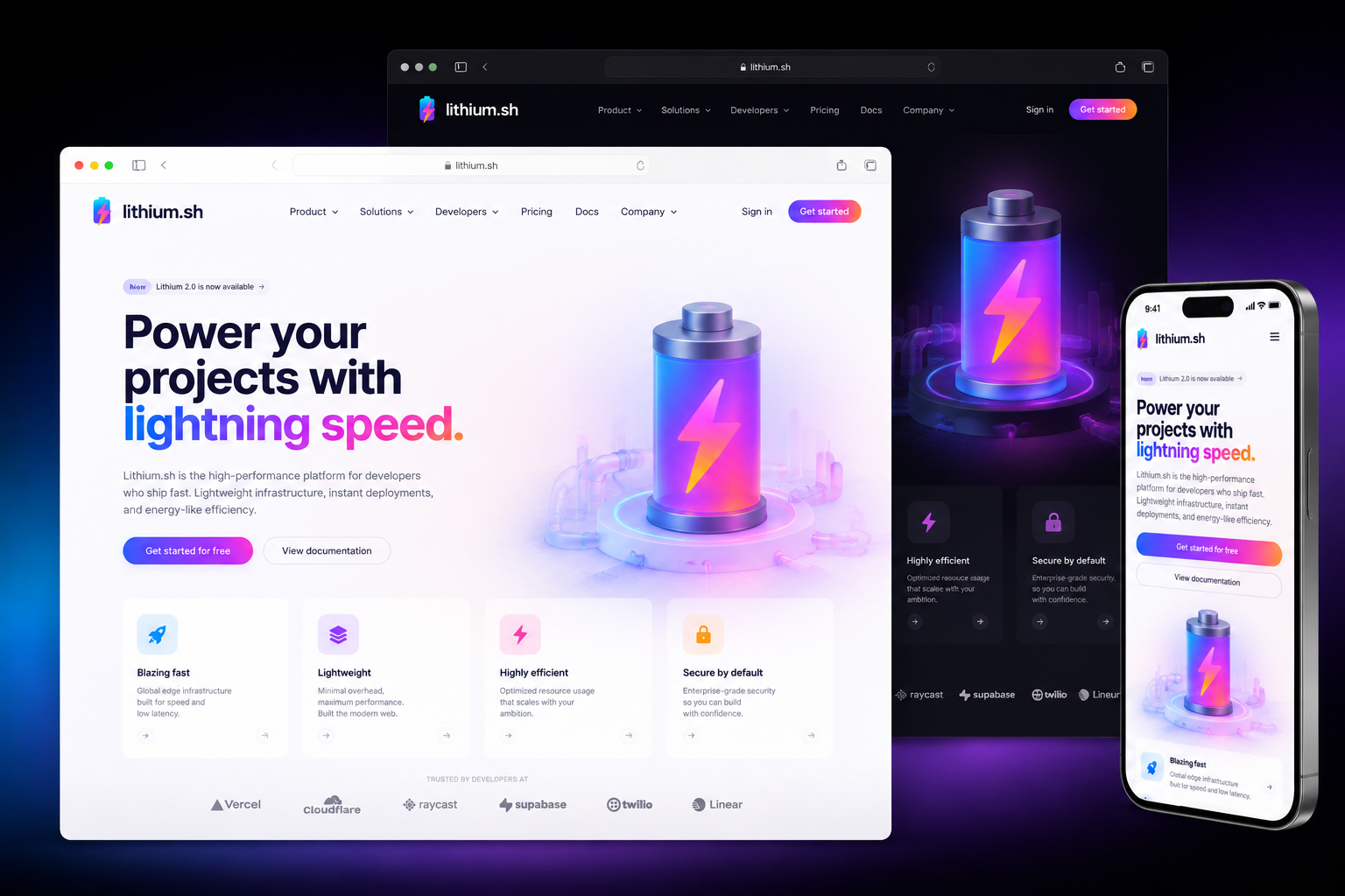 lithium.sh website concept preview