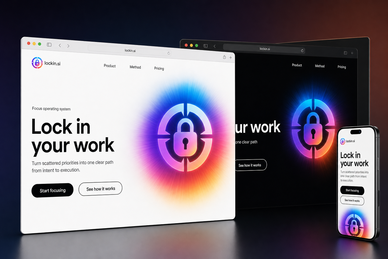 lockin.si website concept preview enlarged