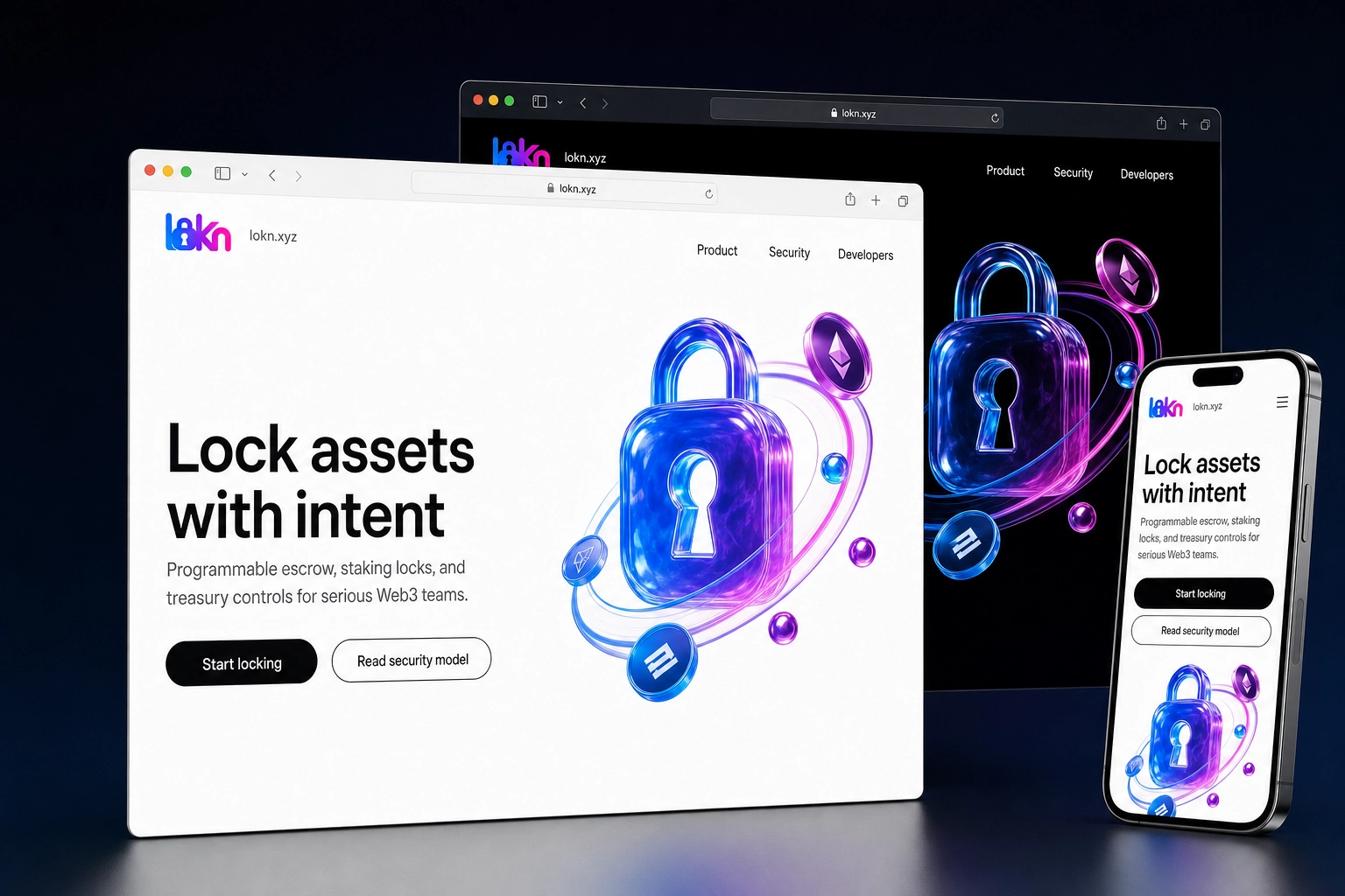 lokn.xyz website concept preview