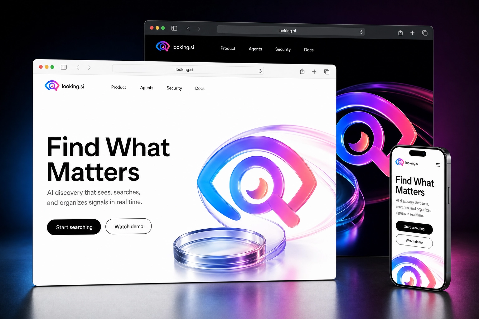 looking.si website concept preview