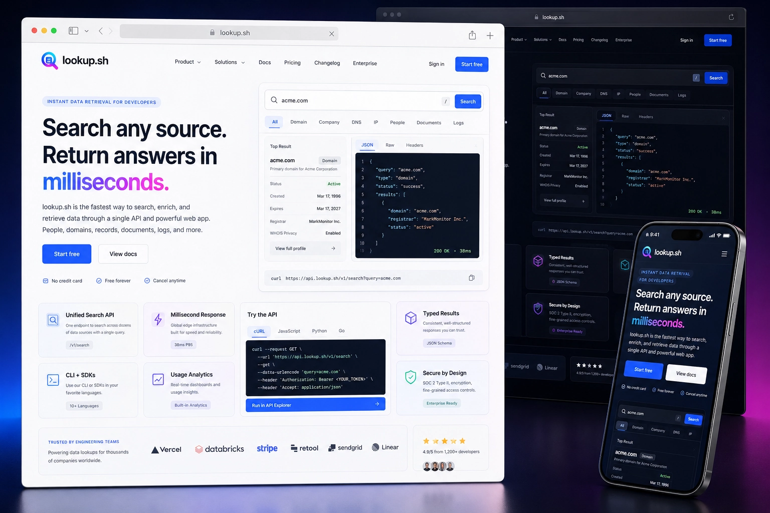 lookup.sh website concept preview