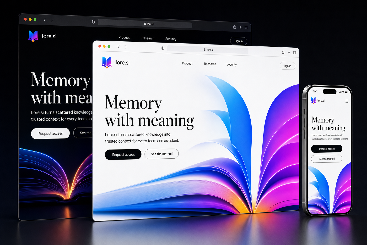 lore.si website concept preview enlarged