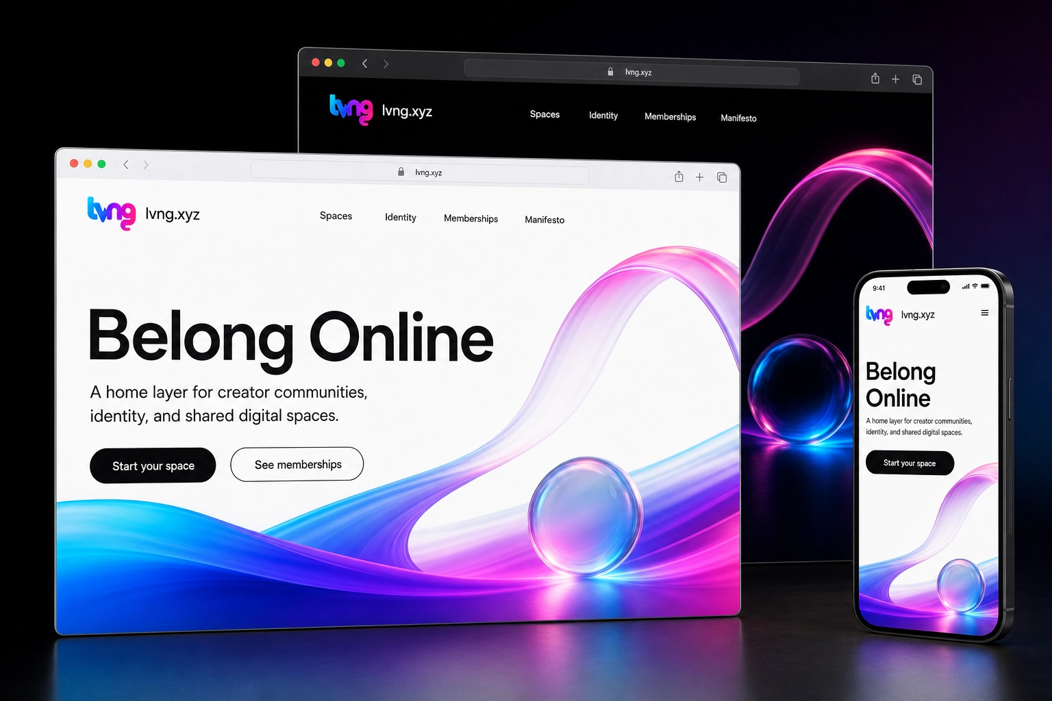 lvng.xyz website concept preview
