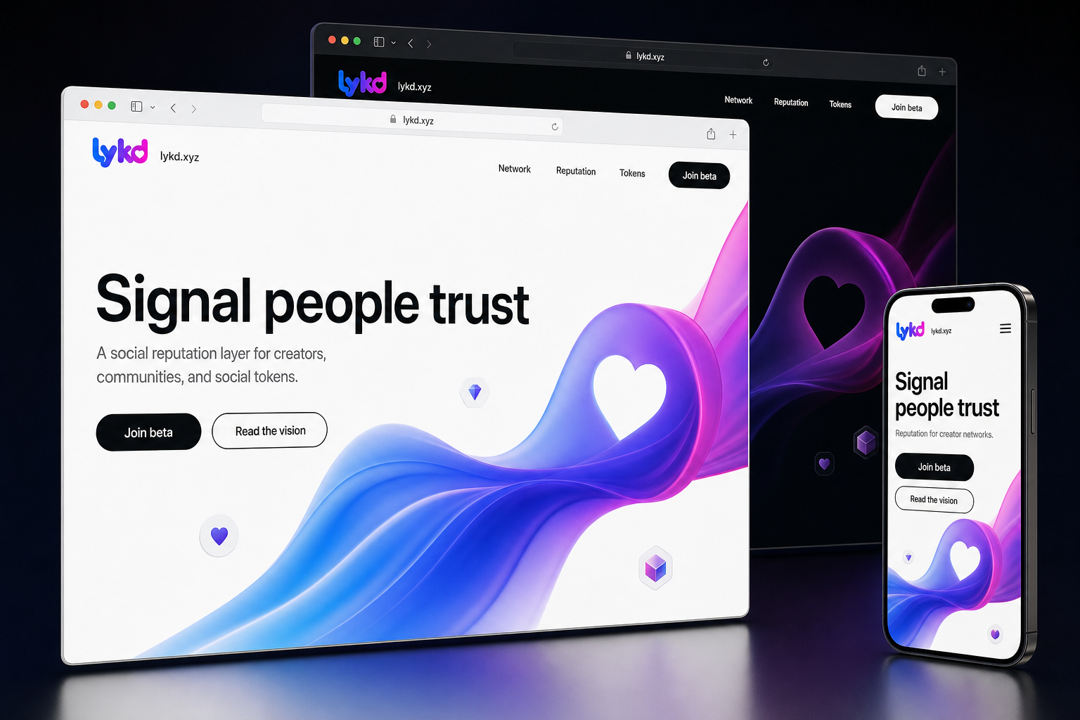 lykd.xyz website concept preview enlarged
