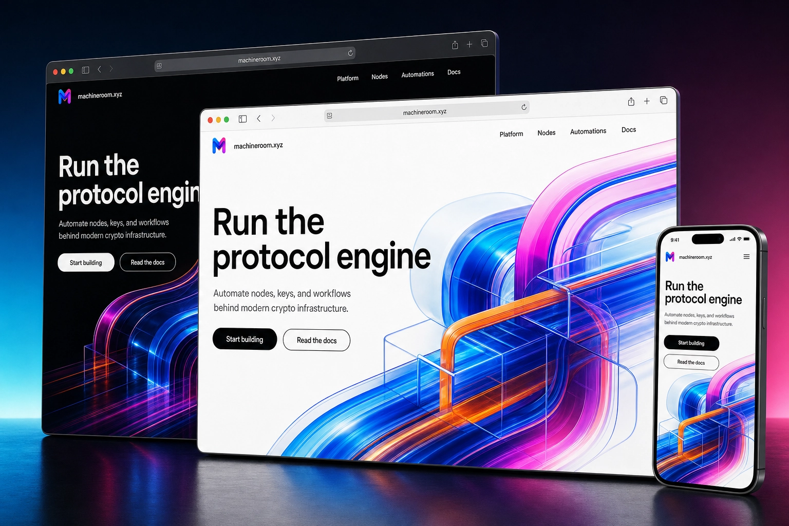 machineroom.xyz website concept preview