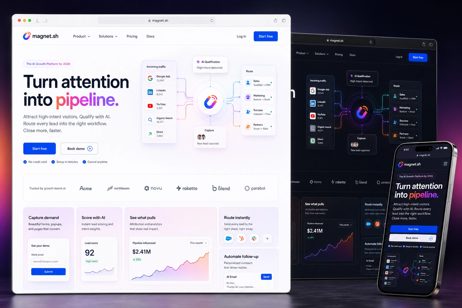 magnet.sh website concept preview