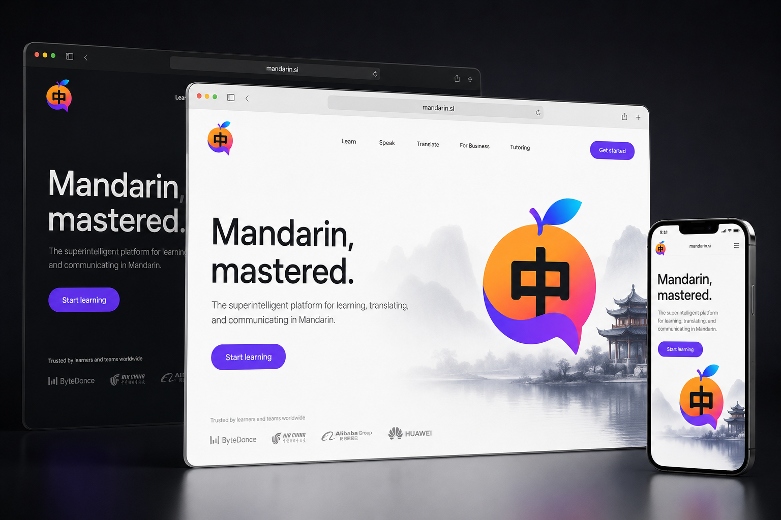 mandarin.si website concept preview