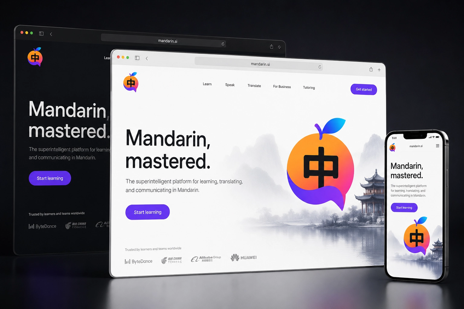 mandarin.si website concept preview