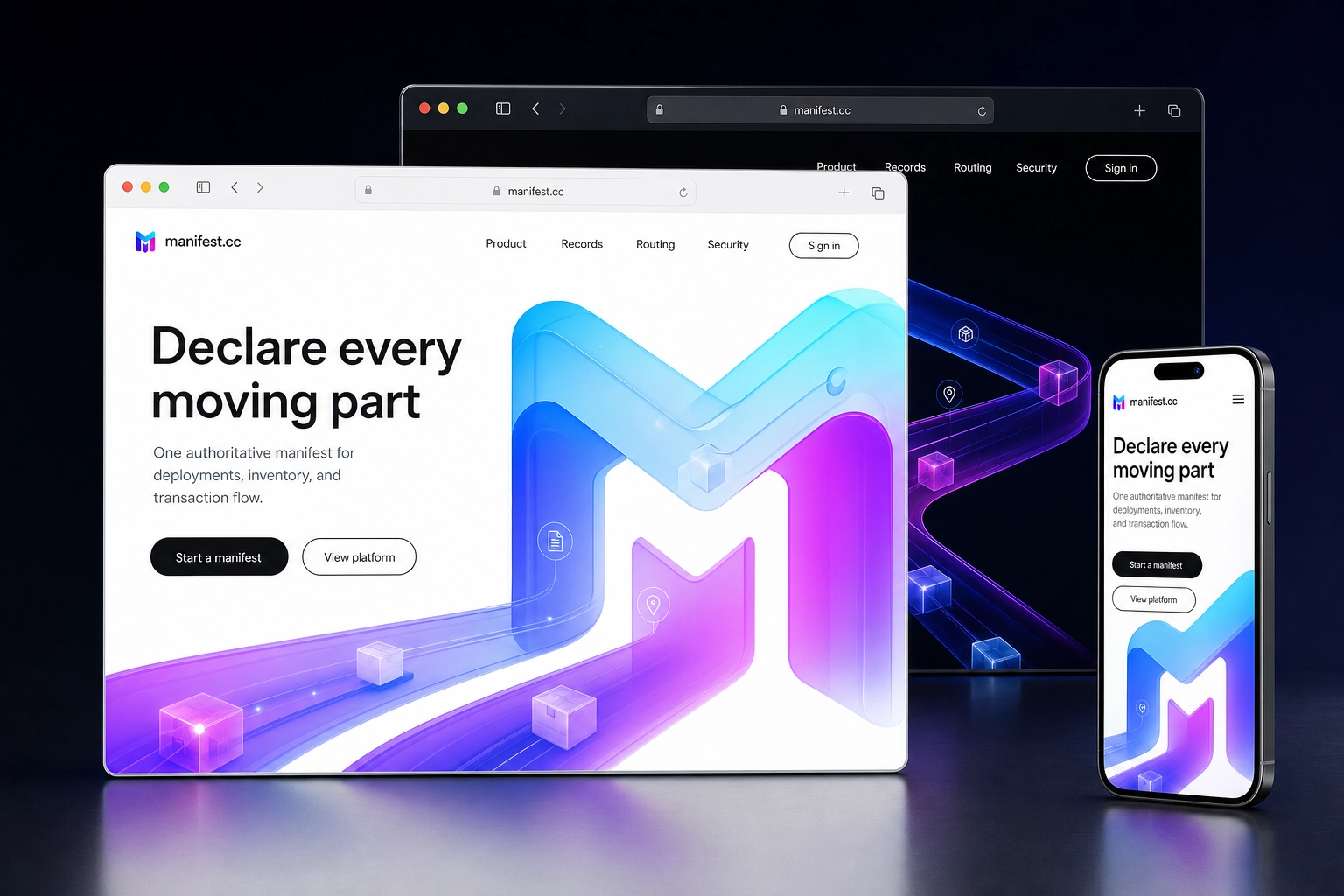 manifest.cc website concept preview