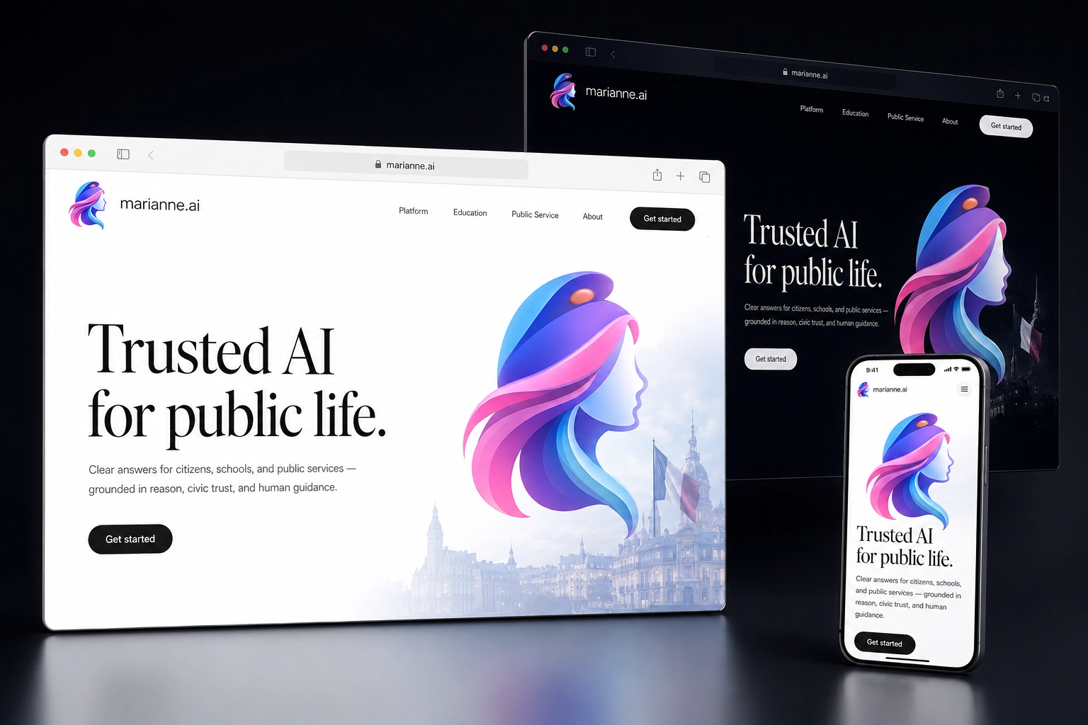 marianne.ai website concept preview