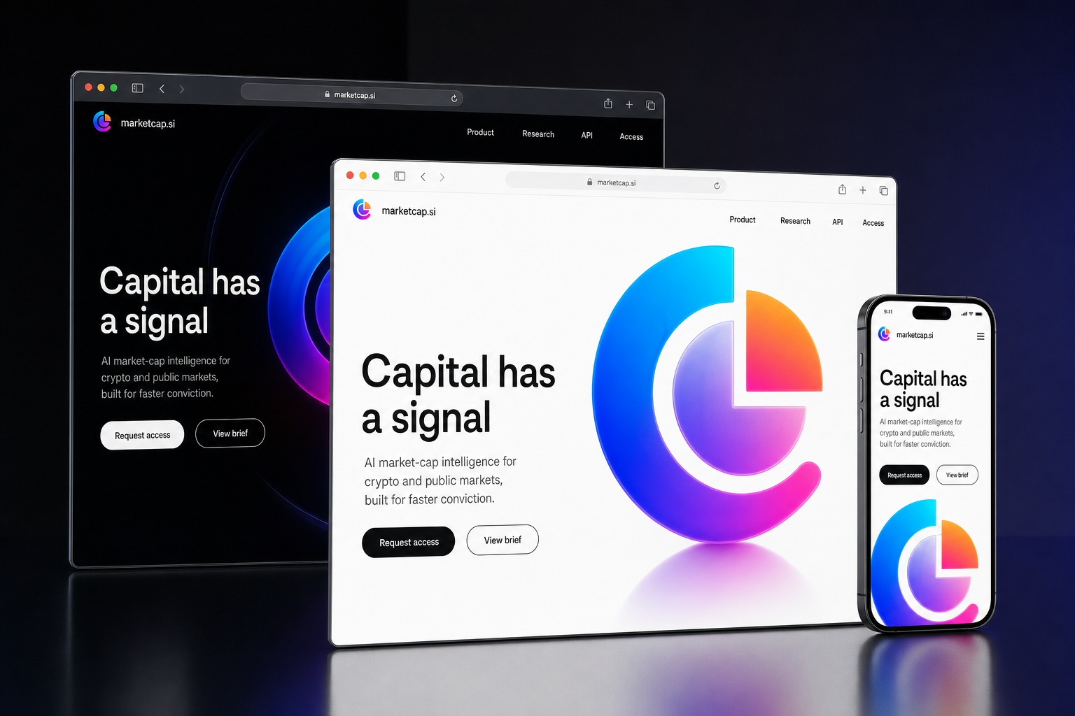 marketcap.si website concept preview