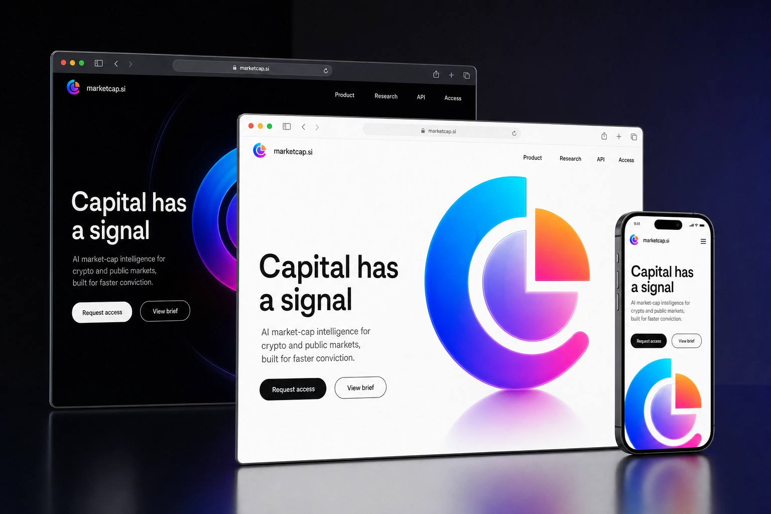 marketcap.si website concept preview