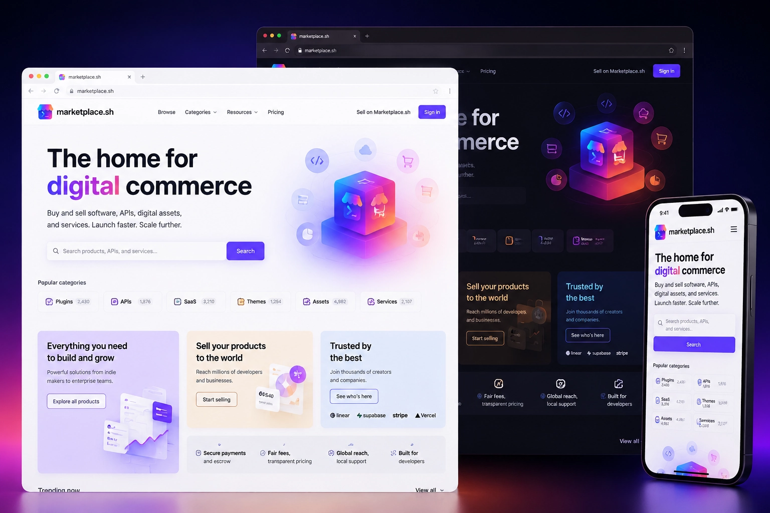 marketplace.sh website concept preview