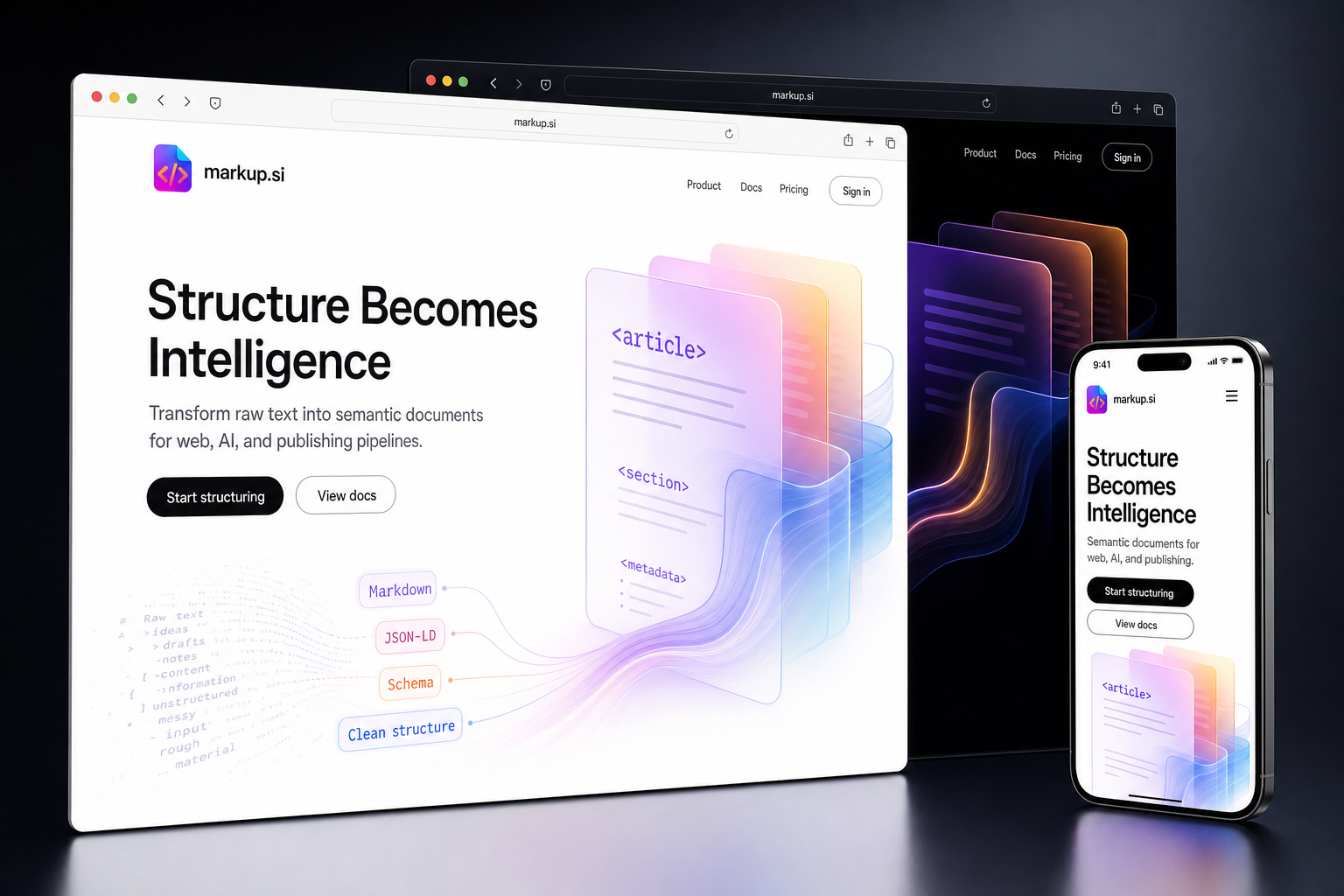 markup.si website concept preview