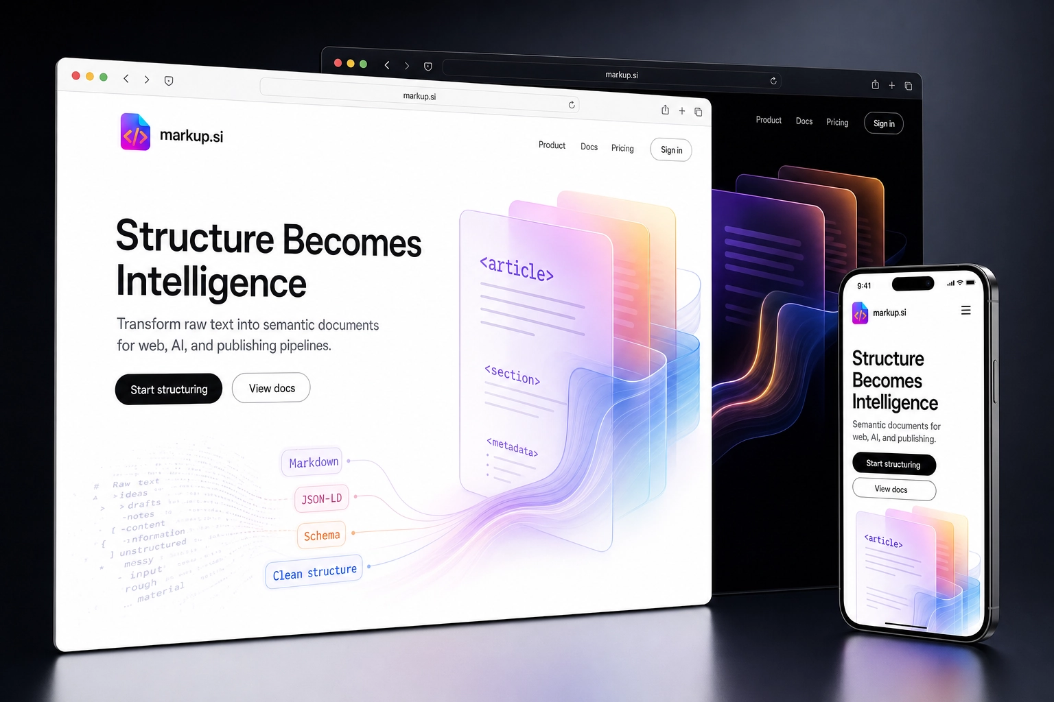 markup.si website concept preview
