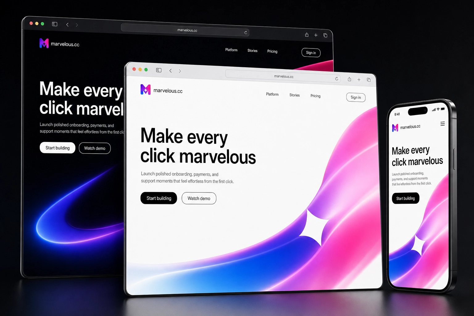 marvelous.cc website concept preview