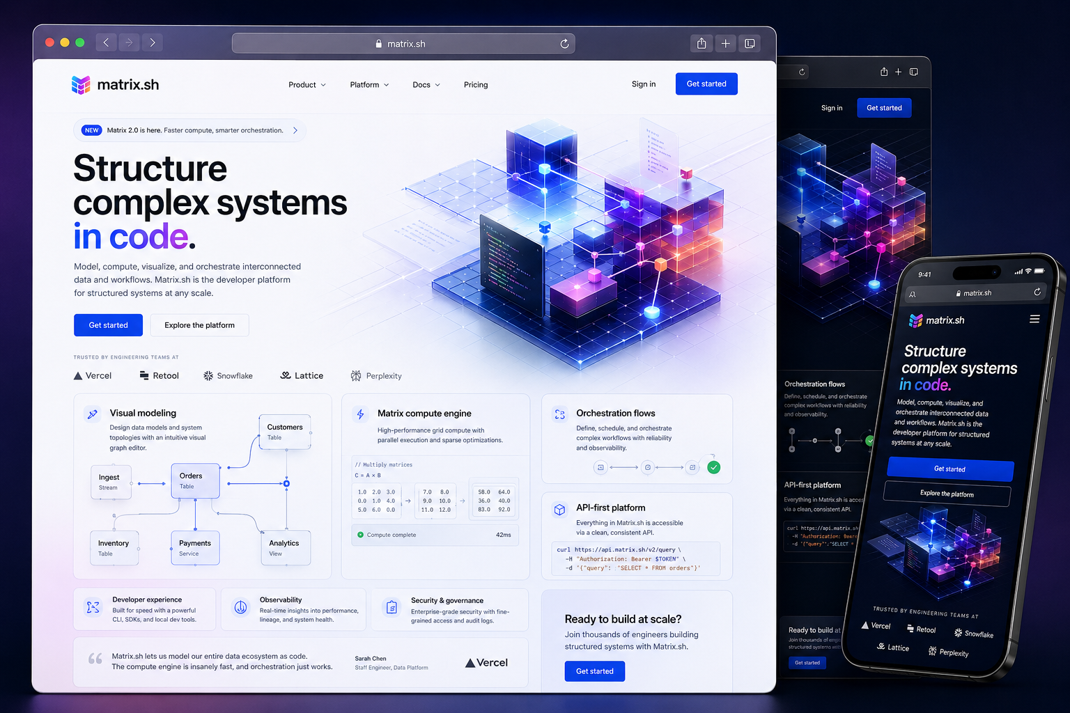 matrix.sh website concept preview