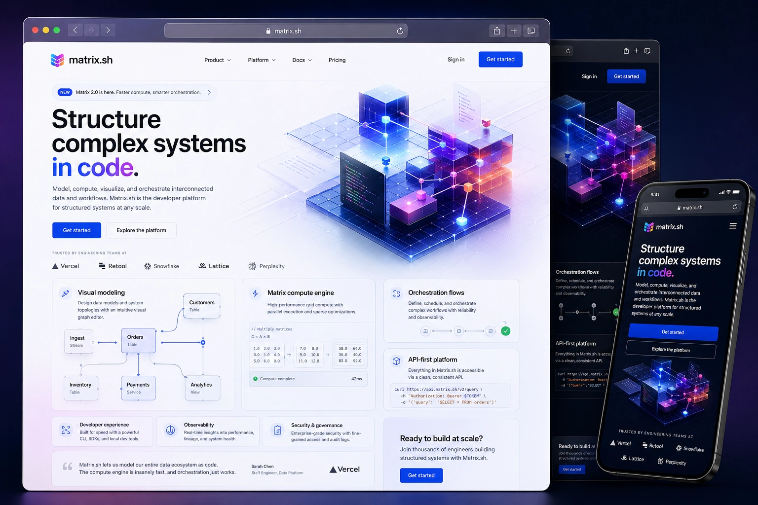 matrix.sh website concept preview