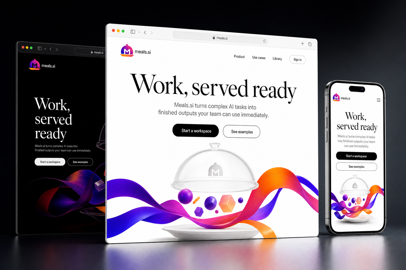 meals.si website concept preview