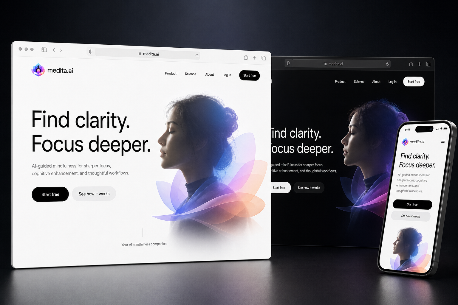 medita.ai website concept preview