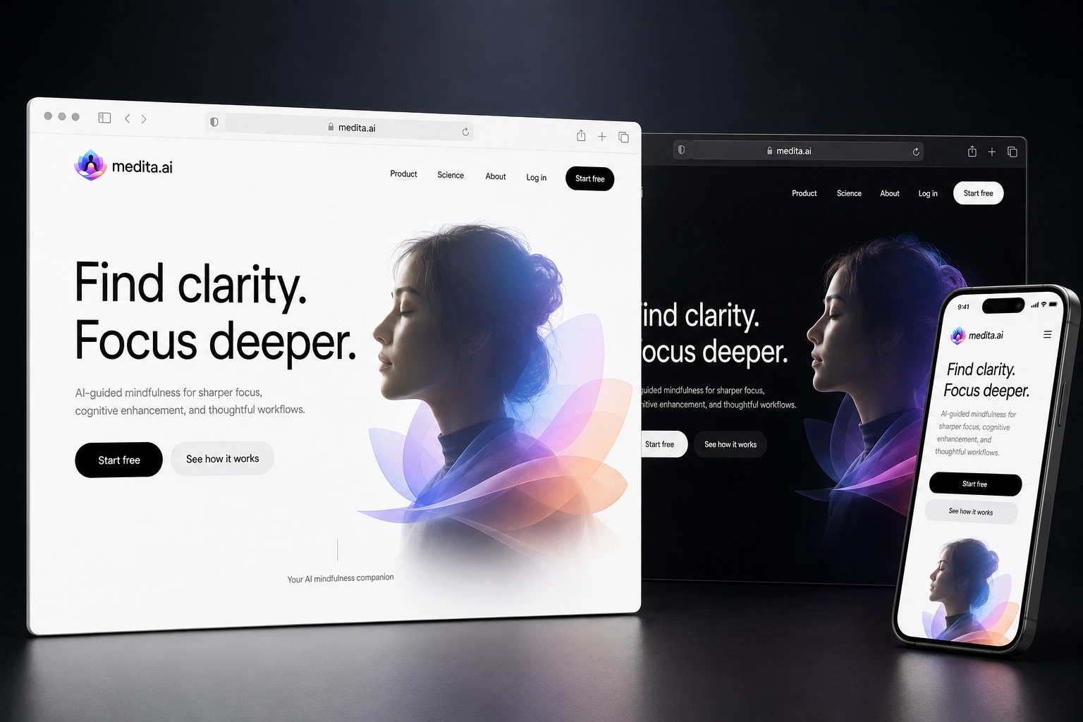 medita.ai website concept preview